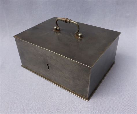 old metal strong box|large metal storage box.